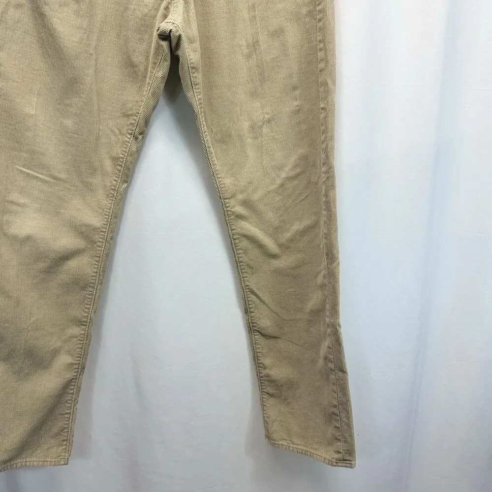 J Crew Corduroy Pants Mens 33x32  Brown Tan Straight Preppy Casual Academia
